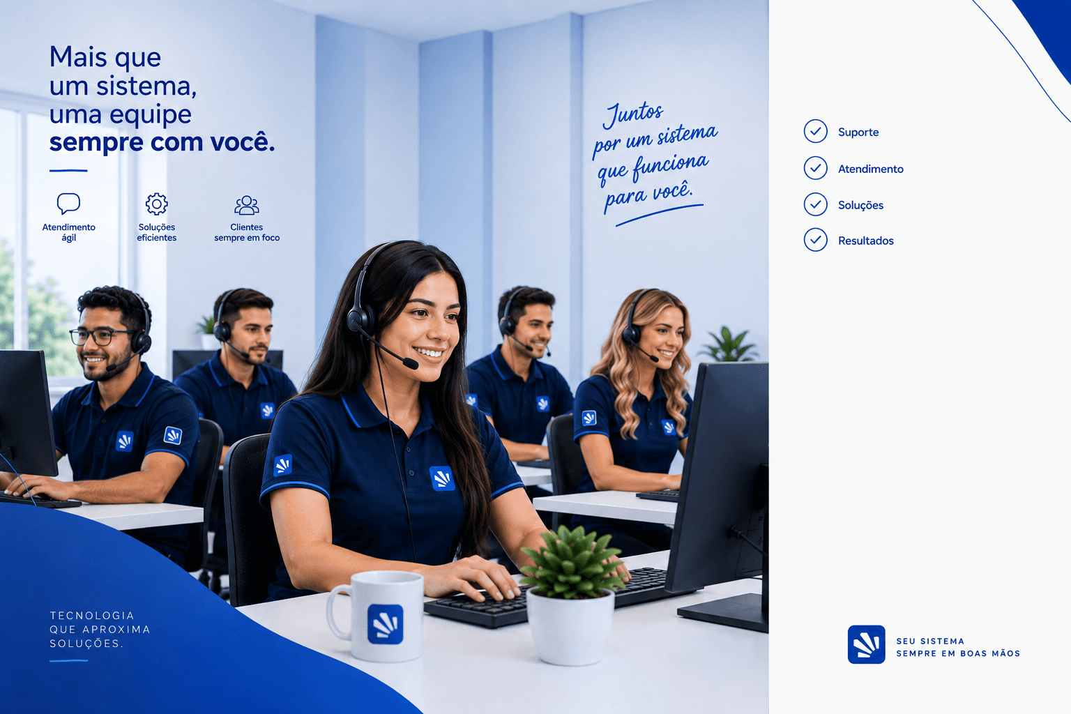 Equipe trabalhando em um atendimento